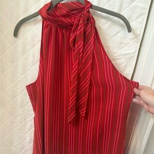 Banana Republic Vibrant Red Chain Pattern Top